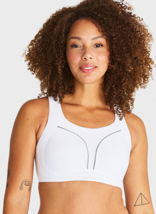 Dynamic Intense Sports Bra, White/Greymelange