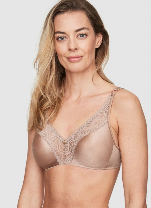 Glitter Moulded Soft bra, Nougat