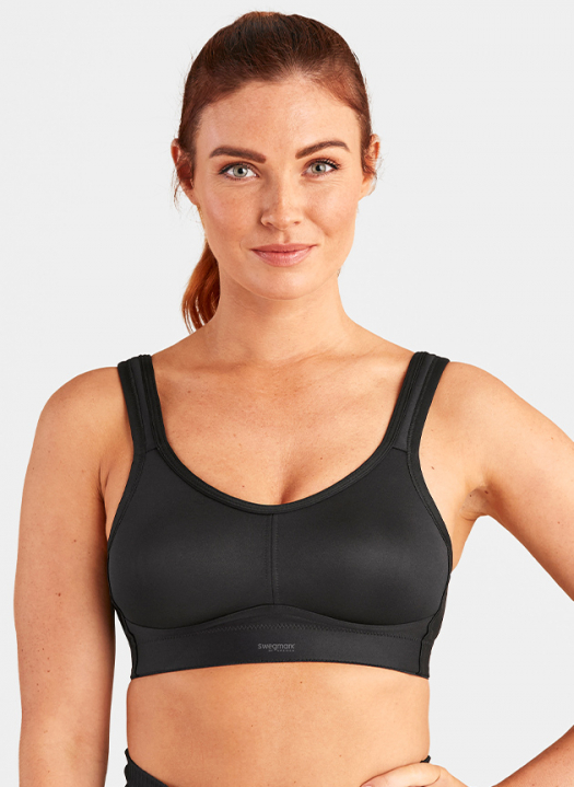 Secure Sports bra, Black/Beige, Extreme Support with Elegant Details