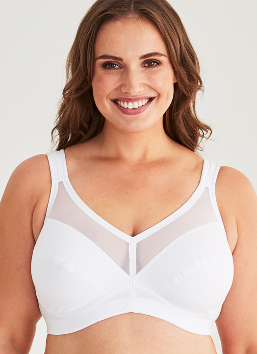 Fairtrade Net Cotton Soft bra, White