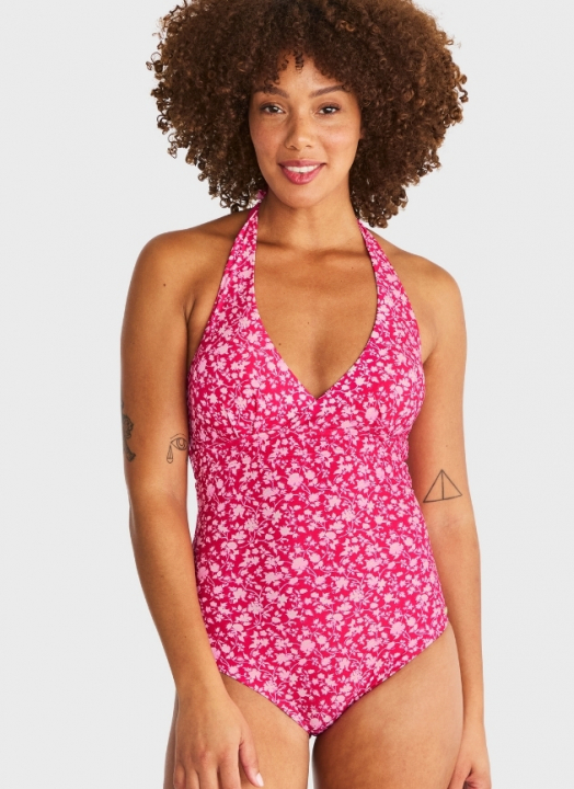 Haiti Halterneck Swimsuit, Pink Lady