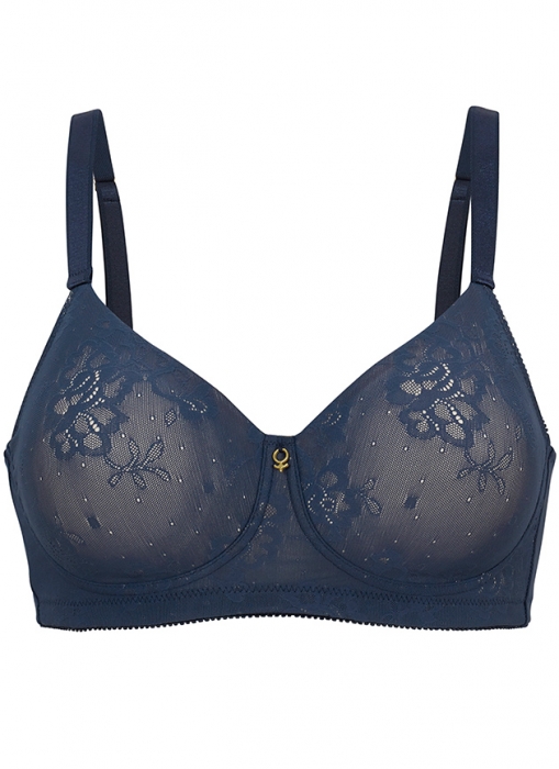 Sheer Padded Soft bra, Misty blue Abecita.com